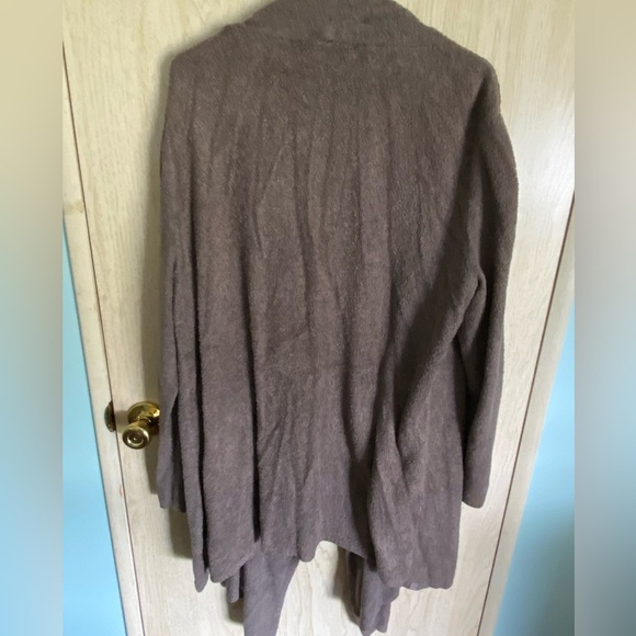 Barefoot Dreams Bamboo Chic Lite Open Cardigan Draped Sweater Wrap Coffee Sz 2X - Picture 4 of 8